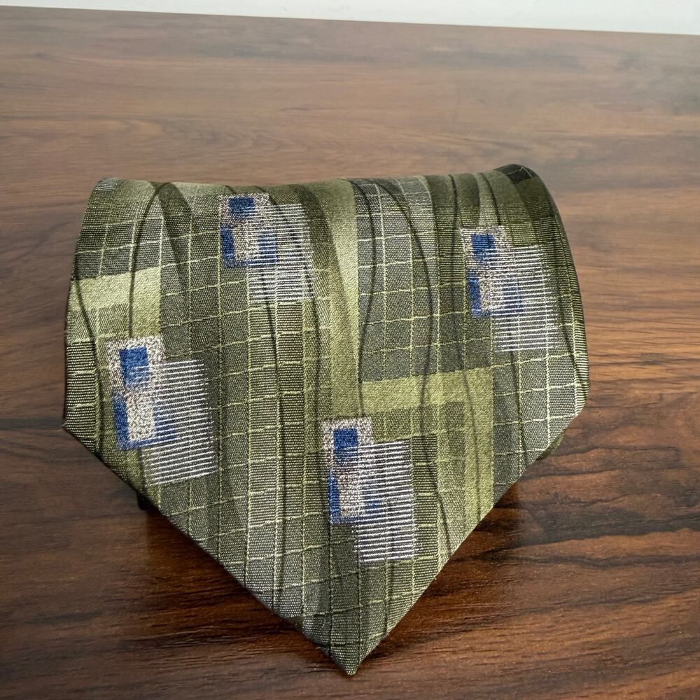 Luciano Gatti Elite Mens Green Tie 100% Silk Made in Italy 56”